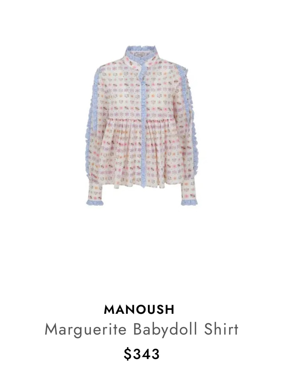 Manoush Marguerite Babydoll Shirt - Picture 2 of 6
